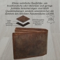 Preview: flevado Geldbeutel Wild Leder Herren Geldbörse Querformat Doppelnaht Braun und RFID Schutz